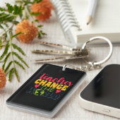 Porte-clés Professeur Cadeaux | L'enseignant change le monde (Devant droit)