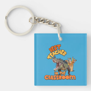 Porte-clés Professeur d'Art de Dinosaures Drôle Créatif pour
