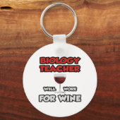 Porte-clés Professeur de biologie ... Travaillera Pour Le Vin (Recto)
