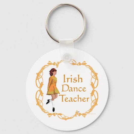 Porte-clés Professeur de danse step Irlandaise - Or (Recto)