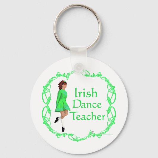 Porte-clés Professeur de danse step Irlandaise - Vert (Recto)