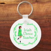 Porte-clés Professeur de danse step Irlandaise - Vert (Recto)