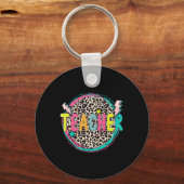 Porte-clés Professeur de Leopard amusant Joyeux Premier jour (Verso)