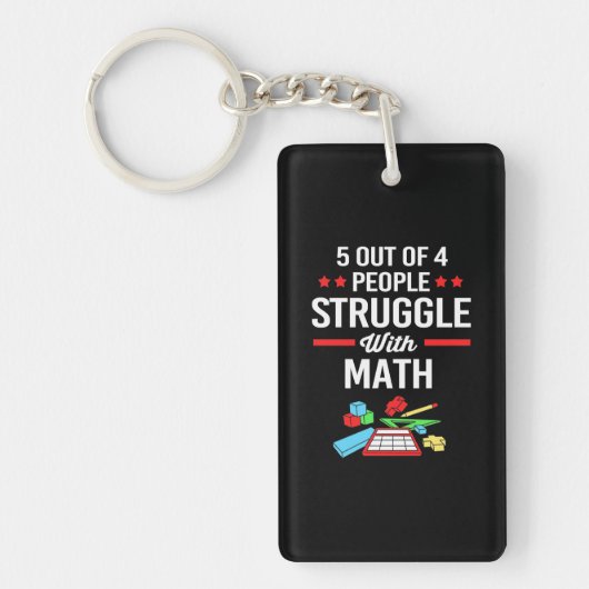 Porte-clés Professeur De Mathématiques 5 Sur 4 Personnes (Devant)