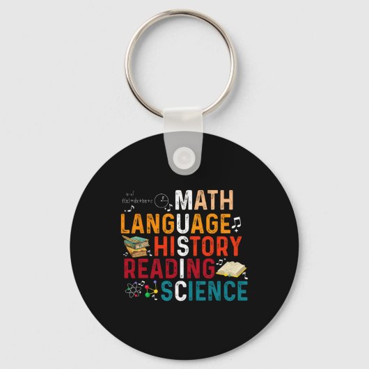 Porte-clés Professeur de mathématiques langue histoire lectur (Recto)