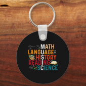 Porte-clés Professeur de mathématiques langue histoire lectur (Recto)