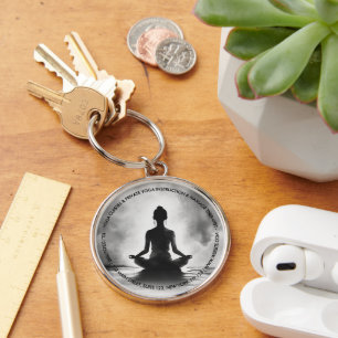 Porte-clés Professeur de méditation de yoga peinture à l'encr