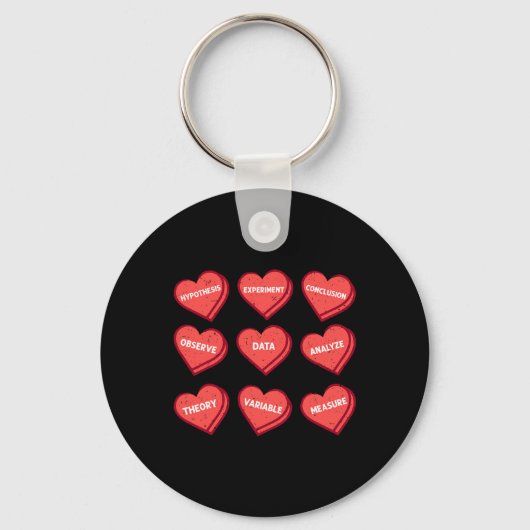 Porte-clés Professeur de sciences Saint-Valentin Cœur Chimie (Recto)