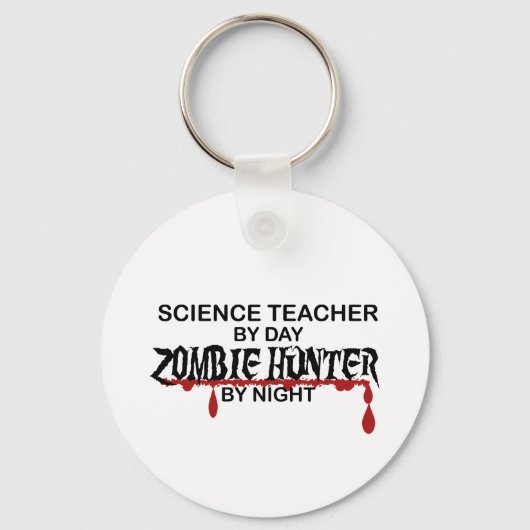 Porte-clés Professeur de sciences Zombie Hunter (Recto)