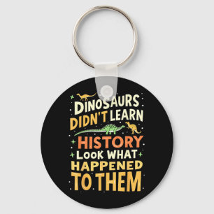 Porte-clés Professeur d'études sociales de dinosaure drôle En
