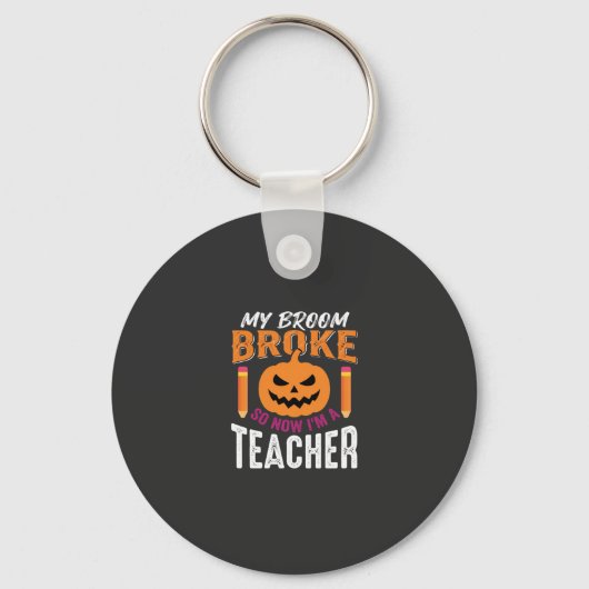 Porte-clés Professeur d'Halloween Balai Cassa Citrouille Conc (Recto)