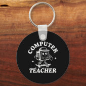 Porte-clés Professeur d'informatique Skateboard informatique (Recto)