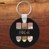 Porte-clés Professeur Fun Leopard Pencil Joyeux Premier Jour (Recto)