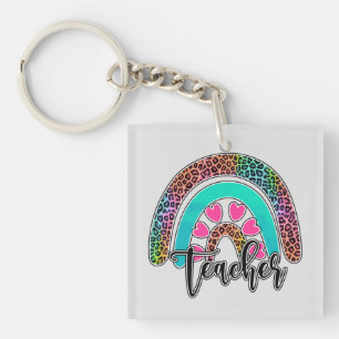 Porte-clés Professeur Rainbow - Empreinte de léopard coloré
