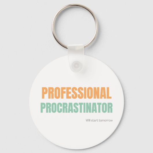 Porte-clés "Professional Procrastinator" Witty Typography (Recto)