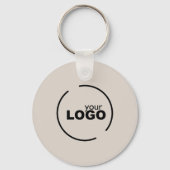 Porte-clés Professionnel Moderne Logo Entreprise QR Code Beig (Recto)