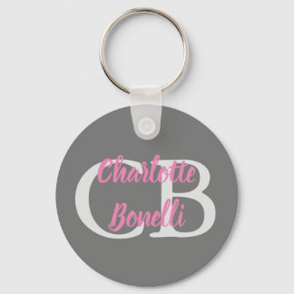 Porte-clés Professionnel Moderne Monogramme Nom Minimaliste