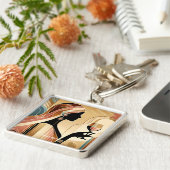 Porte-clés Profil de la femme à frapper mignonne Imaginaire (Côté)