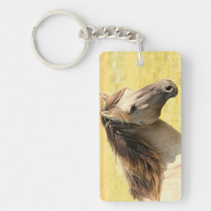 Porte-clés Profil du cheval beige
