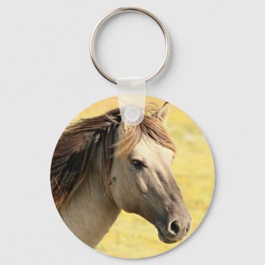Porte-clés Profil du cheval beige (Recto)