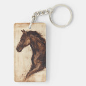 Porte-clés Profil du cheval sauvage Brown (Dos)