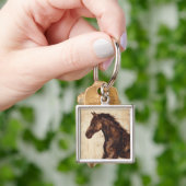 Porte-clés Profil du cheval sauvage Brown (main)