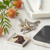 Porte-clés Profil du cheval sauvage Brown (Côté)