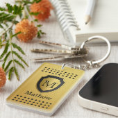 Porte-clés Profil sous convention astérisque noir de nom de (Devant droit)