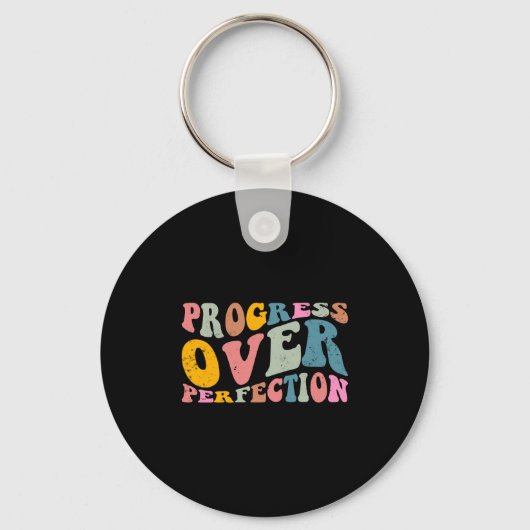 Porte-clés Progrès Plutôt que Perfection Professeur Motivatio (Recto)