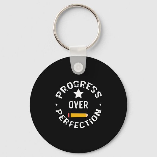 Porte-clés Progrès Plutôt que Perfection Retour à l'école Ens (Recto)
