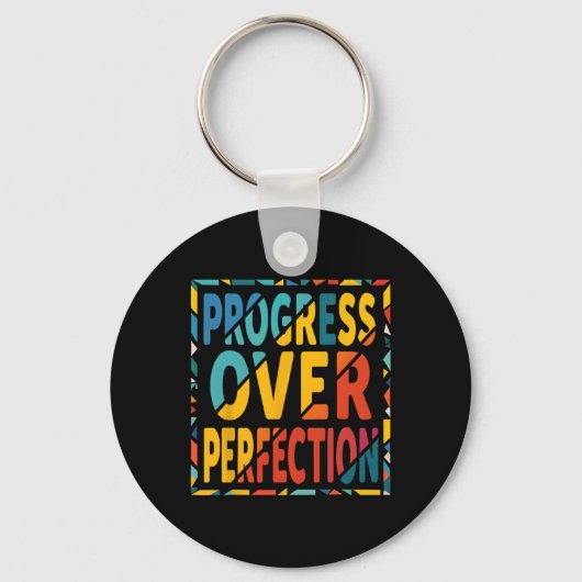 Porte-clés Progrès Plutôt que Perfection Retour à l'école Ens (Recto)