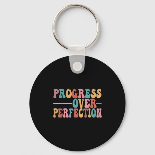 Porte-clés Progress Over Perfection Motivational Teacher For (Recto)