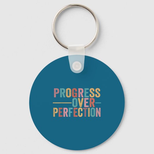 Porte-clés Progress Over Perfection Motivational Teacher Retr (Recto)