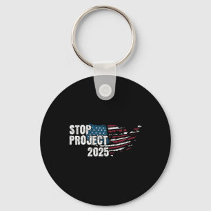 Porte-clés Projet 2025 contre Trump drapeau américain