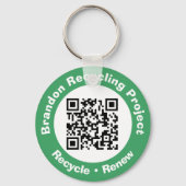 Porte-clés Projet de recyclage QR Code Recycle & Renouveler. (Recto)