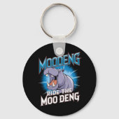 Porte-clés Promenade à dos d'hippopotame MOO DENG The MOO DEN (Recto)
