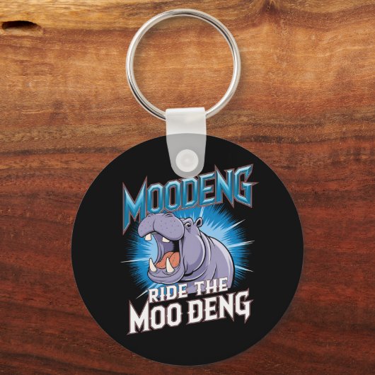 Porte-clés Promenade à dos d'hippopotame MOO DENG The MOO DEN (Recto)