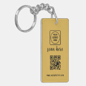 Porte-clés promo logo entreprise code QR or (Devant gauche)