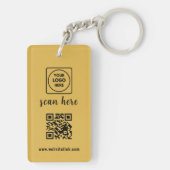 Porte-clés promo logo entreprise code QR or (Dos)