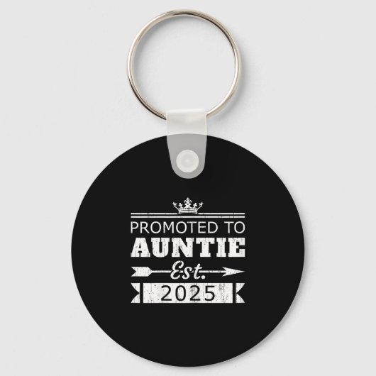 Porte-clés Promoted To Auntie Est 2025 Funny New Aunt Reveal (Recto)