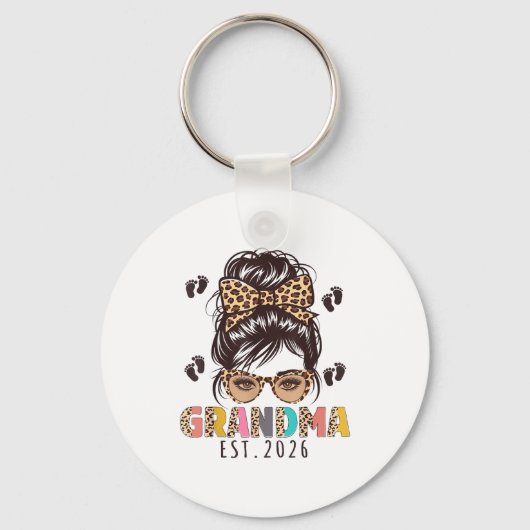 Porte-clés Promoted To Grandma Est 2026 New Grandmom To Be Me (Recto)