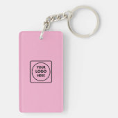 Porte-clés promotionnels avec code QR rose et logo (Dos)