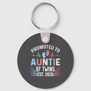 Porte-clés Promue Tante De Jumeaux Ét 2026 Baby Shower Jumeau