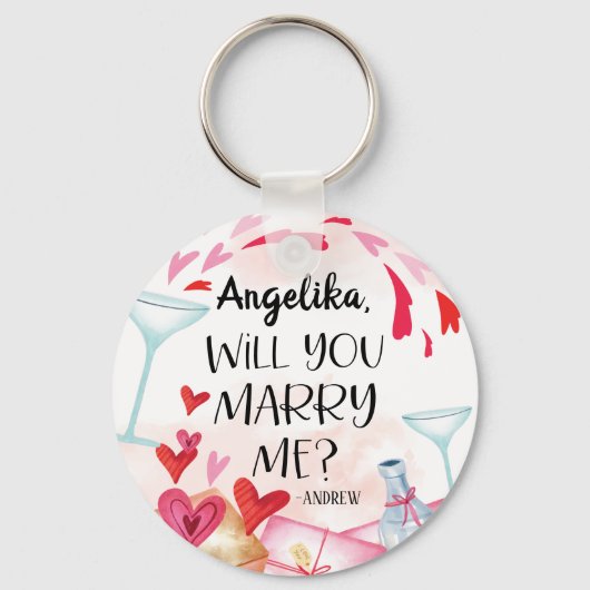 Porte-clés Proposition de marriage | You Marry Me ? Custom (Recto)