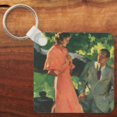 Porte-clés Proposition vintage ; Voulez-Vous M'Épouser ? (Recto)