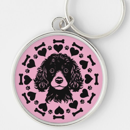 Porte-clés Propriétaire du chien de caniche (Devant)