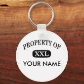 Porte-clés Propriété de XXL Votre nom (Recto)