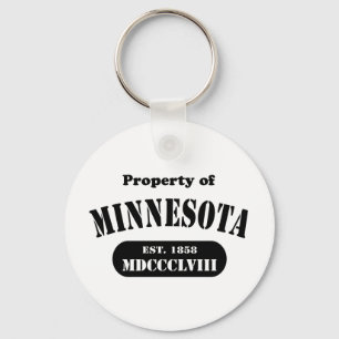 Porte-clés Propriété du Minnesota -texte noir