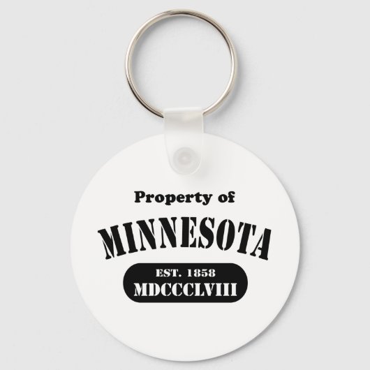 Porte-clés Propriété du Minnesota -texte noir (Recto)