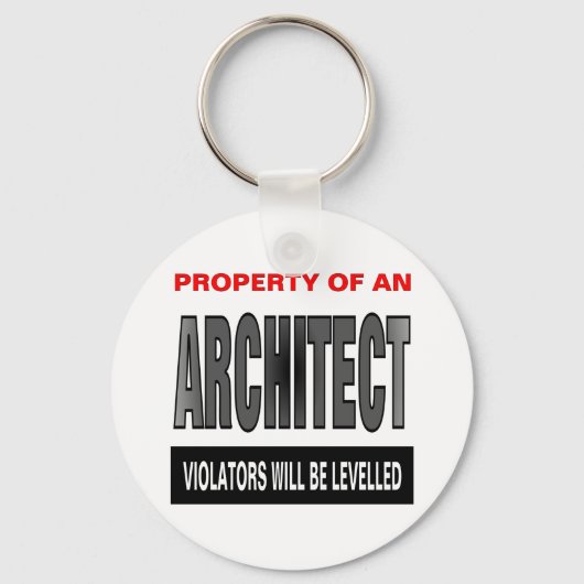 Porte-clés Propriété D'Un Architecte (Recto)